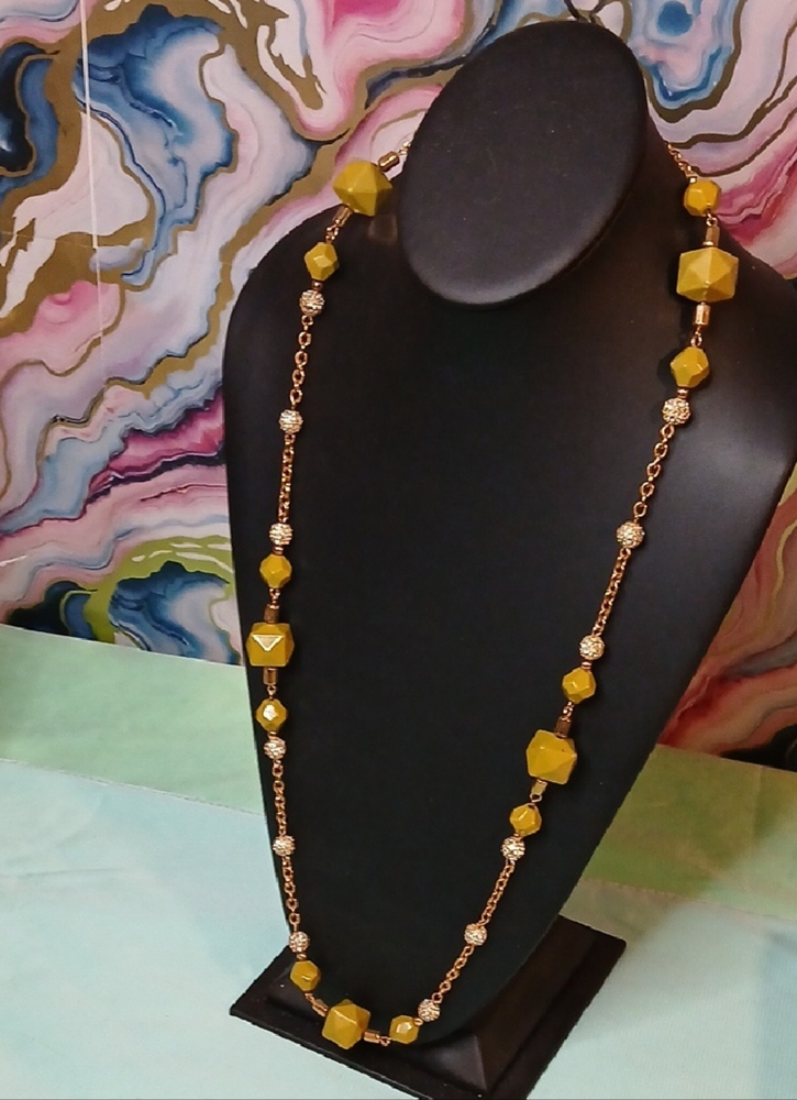 Kate Spade Yellow and Gold Necklace with Elegant Design
